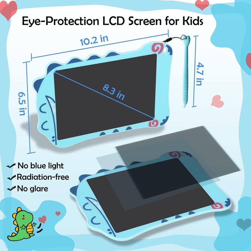 DecuT LCD Writing Tablet Dinosaur Toys for Boys Kids, Colorful Toddler Blue Toys Drawing Board, Educational Children Toy, Doodle Pad for 3 4 5 6 7 8 Year Old Boy Kid Birthday Party Christmas Gifts,8.5inch - Image 3